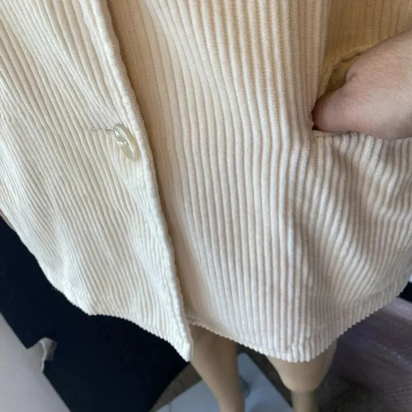 VTG Newport News Jacket Blazer Women's 16W Ivory Wide Wale Corduroy Pocket 2BTN - Picture 9 of 12
